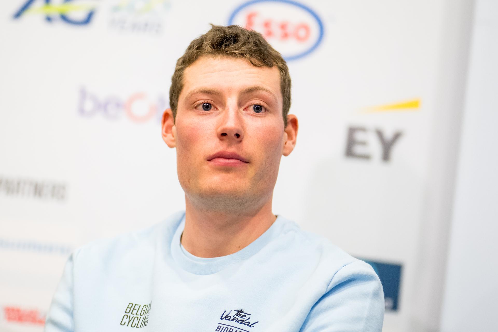 Belgian Joran Wyseure pictured during a press conference ahead of the UCI cyclocross World Championship, in Gosnay, France, Friday 31 January 2025. The world championships are taking place from 31 January until 02 February. BELGA PHOTO JASPER JACOBS