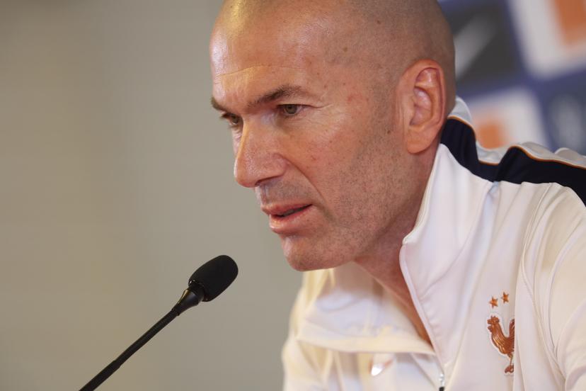 France's head coach Zinedine Zidane pictured at a press conference of the France national soccer team, in Brussels, on Sunday 27 September 2026. The team is preparing for the second game of the UEFA Nations League against Belgium's Red Devils on Monday. BELGA PHOTO VIRGINIE LEFOUR