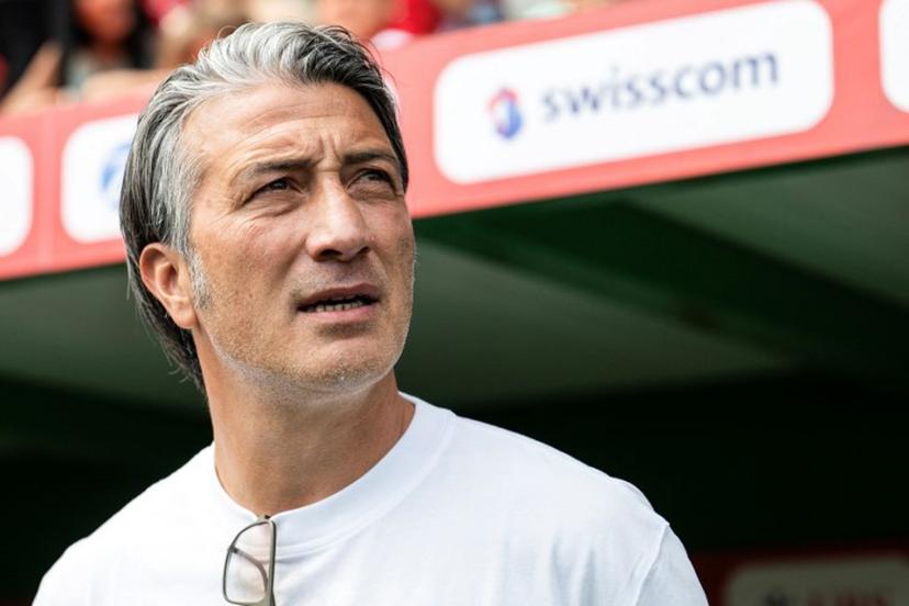 Switzerland's Swiss head coach Murat Yakin looks on during a friendly match between Switzerland and Jordan ahead of the 2026 FIFA World Cup football tournament at the Kybunpark stadium, in St. Gallen, on May 31, 2026.  Ennio LEANZA / AFP
