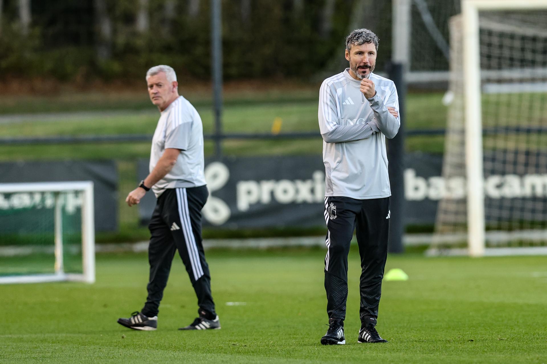 Belgium's head coach Mark van Bommel pictured during a training session of the Red Devils, the Belgian national soccer team, at the national training center in Tubize, Monday 21 September 2026. The team is preparing for fixtures in the UEFA Nations League competition. BELGA PHOTO BRUNO FAHY