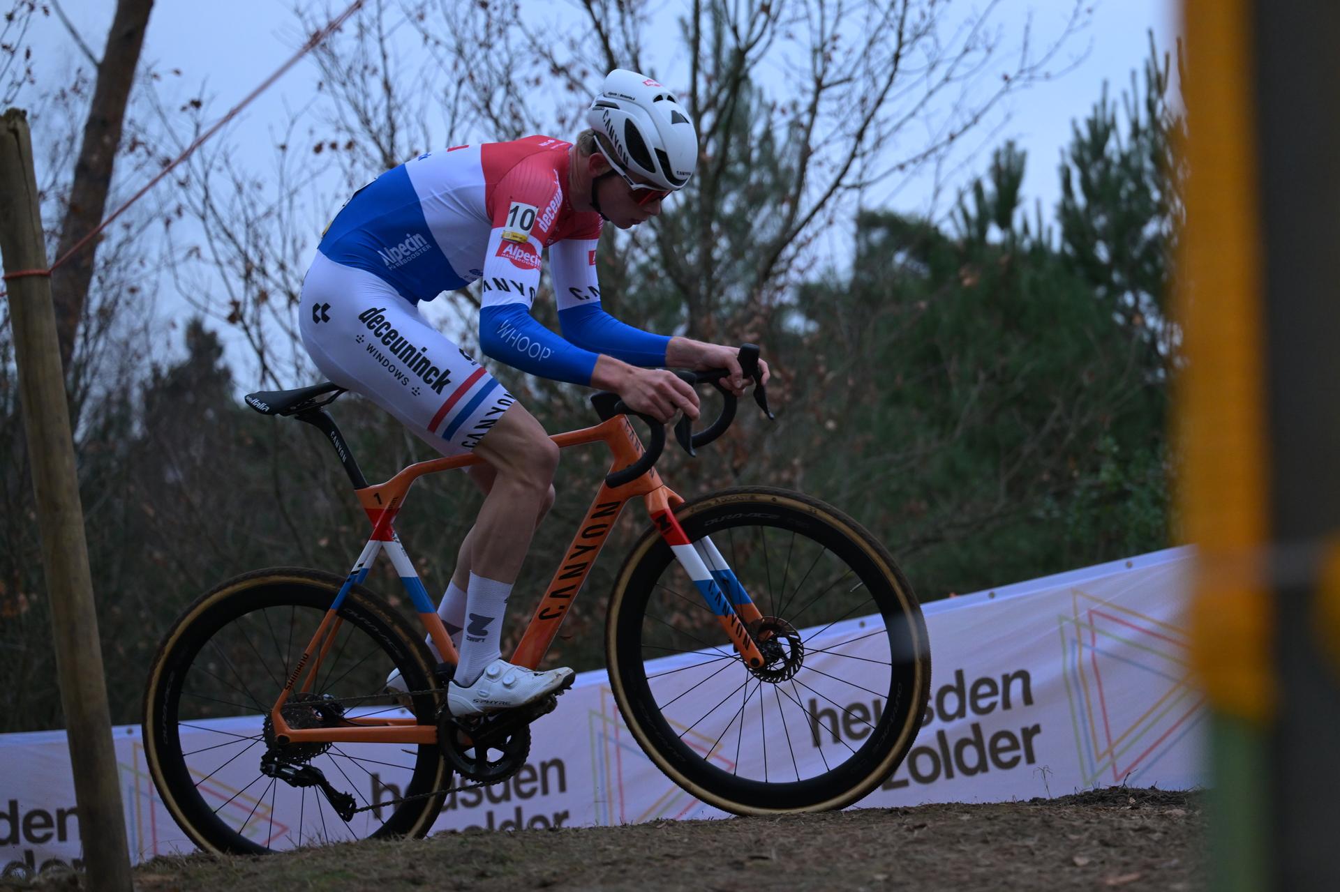 Dutch Tibor Del Grosso pictured in action during the men elite race at the cyclocross cycling event in Heusden-Zolder, stage 5/8 in the Superprestige competition, Tuesday 23 December 2025. BELGA PHOTO DAVID PINTENS