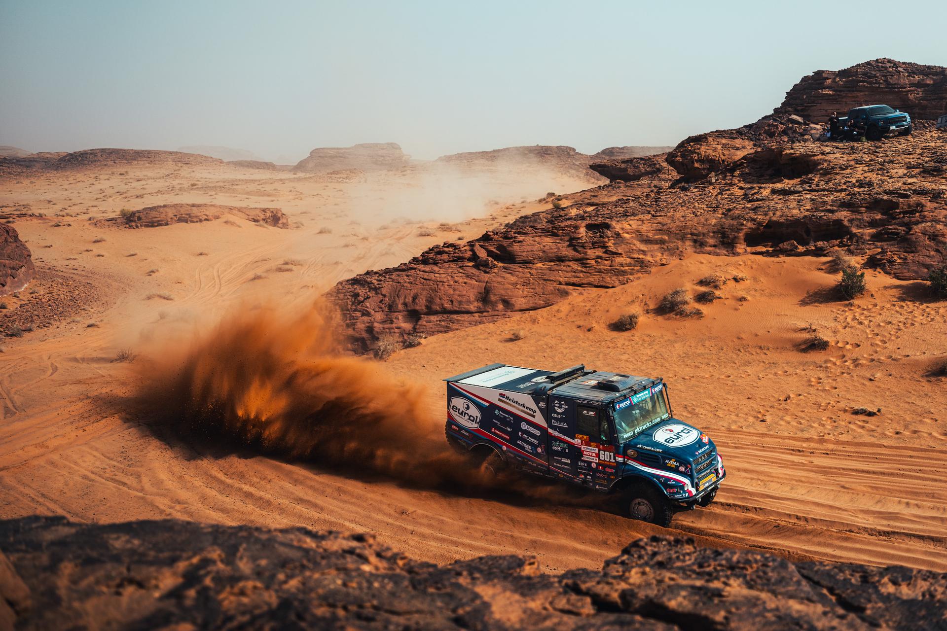 ATTENTION EDITORS - HAND OUT PICTURES - EDITORIAL USE ONLY - MANDATORY CREDIT: 'EUROL RALLYSPORT'  Hand out picture released by Eric Dupain shows Mitchel van den Brink, Bart Van Heun and Jarno Van De Pol during stage 3 of the 2026 Dakar rally race in Al-Ula, Saudi Arabia on Tuesday 06 January 2026.  *** Belga and Belga Editorial Board decline all responsibility regarding the content of this picture. *** PHOTO HAND OUT - EUROL RALLYSPORT