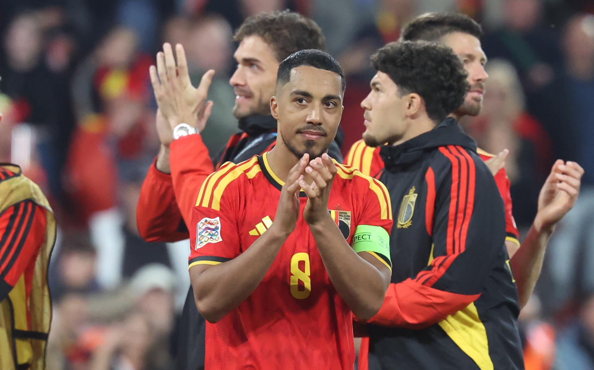 Belgium's Youri Tielemans pictured after pictured during a soccer game between Belgian national team Red Devils and Turkey, on Friday 2 October 2026  in Liege, the third game of the UEFA Nations League group stage. BELGA PHOTO VIRGINIE LEFOUR