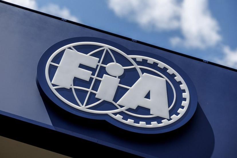 The logo of FIA (International Automobile Federation) is pictured in Spielberg, Austria on June 24, 2026, ahead of the Formula One Austrian Grand Prix.  ERWIN SCHERIAU / APA / AFP