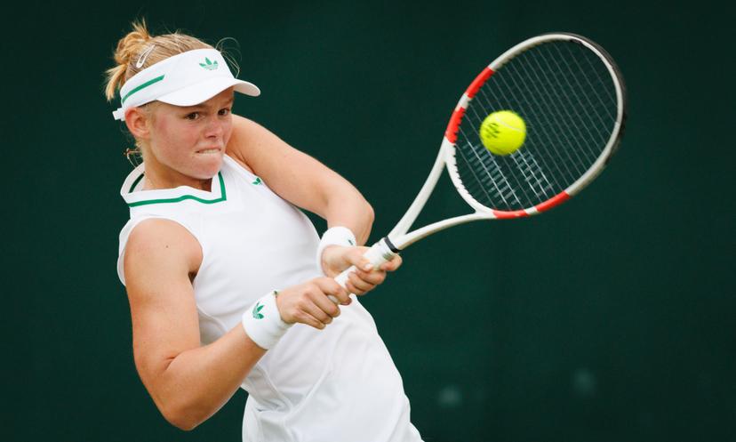 Belgian Jeline Vandromme pictured in action during a tennis match against Spanish Torner-Sensano, in the first round of the girls' singles at the 2025 Wimbledon grand slam tournament, Saturday 05 July 2025 at the All England Tennis Club, in South-West London, Britain. BELGA PHOTO BENOIT DOPPAGNE