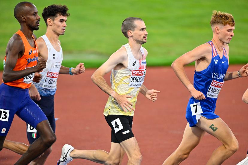 Belgian Simon Debognies pictured in action during the men's 10000m race on the sixth day of the European Athletics Championships (August 10-18) in Birmingham, United Kingdom, on Saturday 15 August 2026. BELGA PHOTO ERIC LALMAND