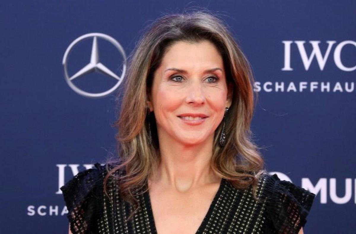 US former tennis player Monica Seles poses on the red carpet before the 2019 Laureus World Sports Awards ceremony at the Sporting Monte-Carlo complex in Monaco on February 18, 2019.   Valery HACHE / AFP