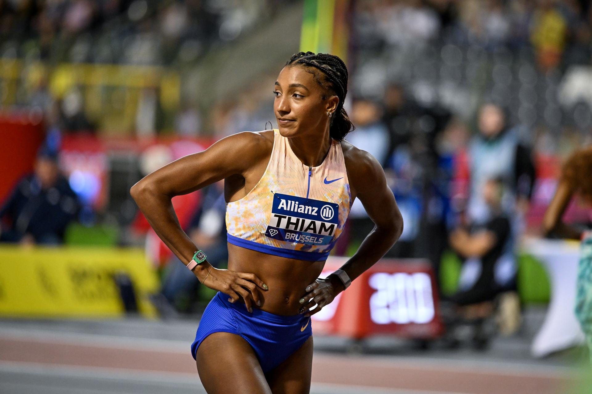 Belgian Nafissatou Nafi Thiam pictured during the high jump women at the 50th edition of the Memorial Van Damme Diamond League athletics event in Brussels, Saturday 5 September 2026.  BELGA PHOTO ELIAS ROM