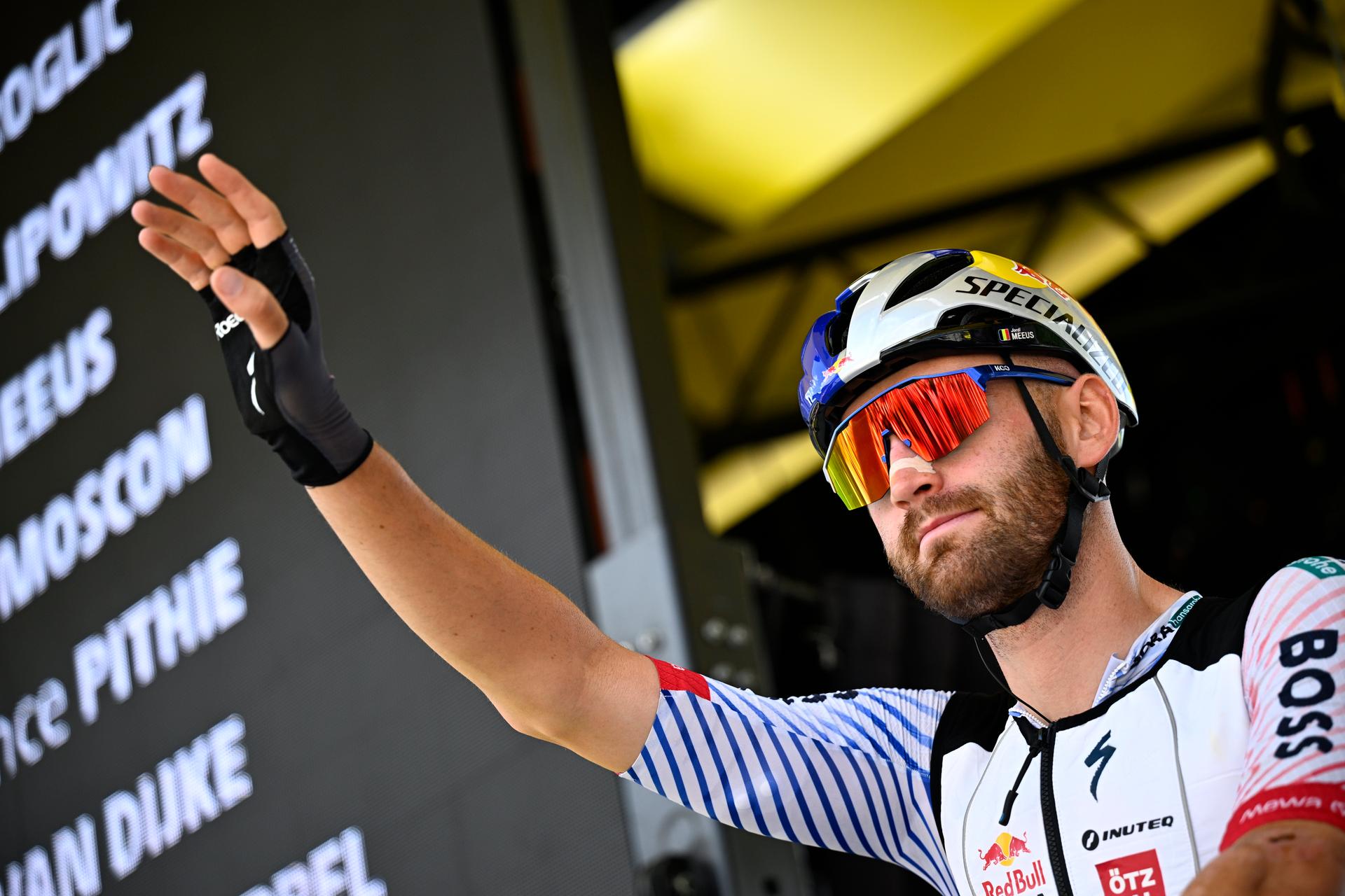 Belgian Jordi Meeus of RedBull-BORA-hansgrohe pictured at the start of stage 19 of the 2025 Tour de France cycling race, from Albertville to La Plagne (130km), on Friday 25 July 2025 in France. The 112th edition of the Tour de France starts on Saturday 5 July in Lille, France, and will finish in Paris, France on the 27th of July.   BELGA PHOTO JASPER JACOBS