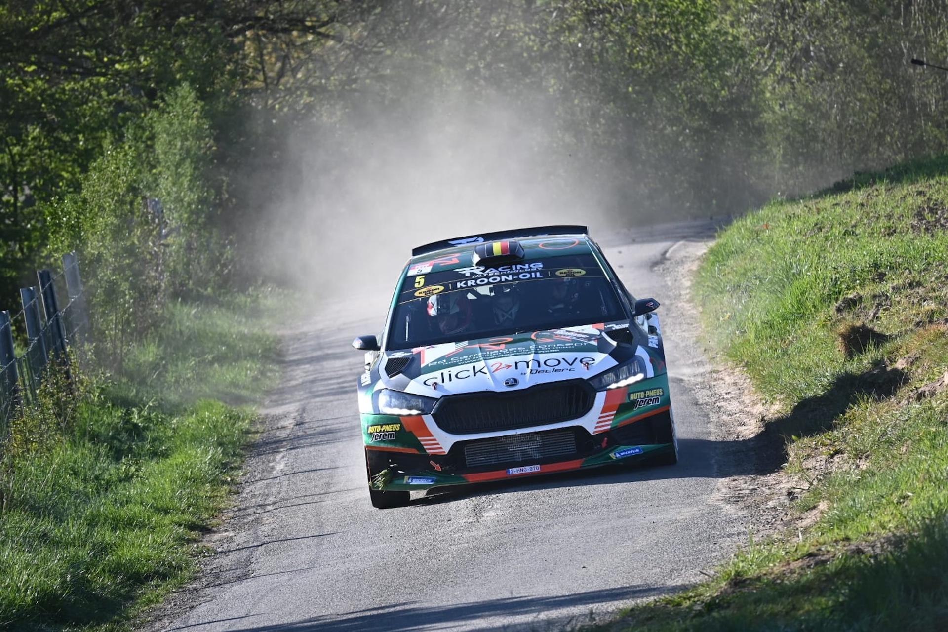 ATTENTION EDITORS - HAND OUT PICTURES - EDITORIAL USE ONLY - MANDATORY CREDIT: BELGIAN RALLY CHAMPIONSHIP  -   Hand out picture released on Saturday 25 April 2026 by Eric Dupain shows the car of Adrian Fernemont and Lefèere Martin in action during the Rally of Wallonia rally race, part of the BRC Belgian Rally Championship, on Saturday 25 April 2026, in Namur.  *** Belga and Belga Editorial Board decline all responsibility regarding the content of this picture. *** PHOTO HAND OUT BRC