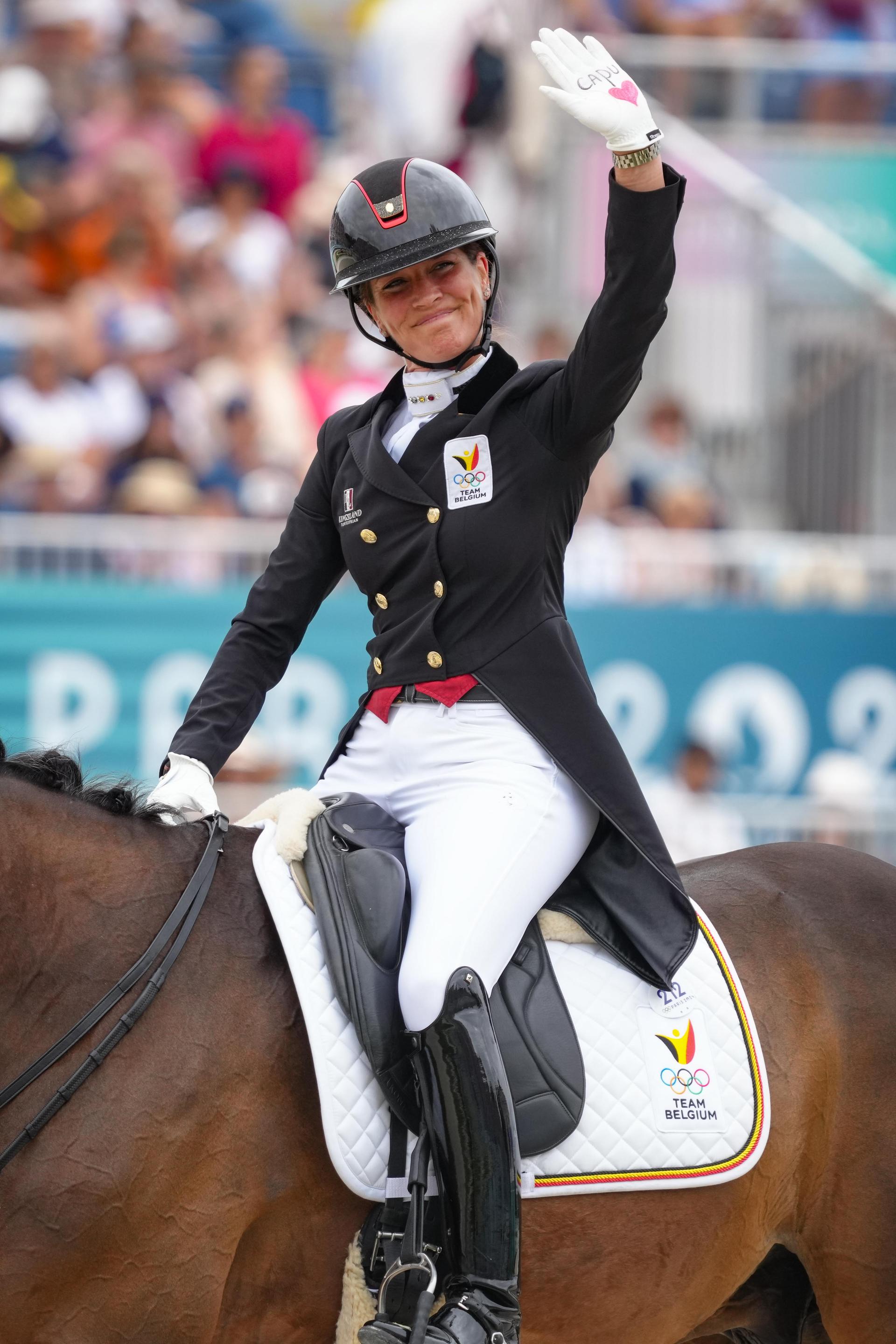 Larissa PAULUIS riding FLAMBEAU during the Paris Olympic Games 2024 - Day 8 at Chateau de Versailles on August 3, 2024 in Versailles, France. (Photo by Pierre Costabadie/Icon Sport)
