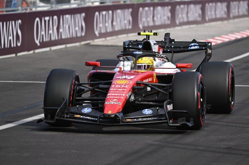Ferrari's British driver Lewis Hamilton competes during the qualifying session at the Hungaroring racetrack in Mogyorod near Budapest, Hungary, on July 25, 2026 ahead of the Formula One Hungarian Grand Prix.  Attila KISBENEDEK / POOL / AFP