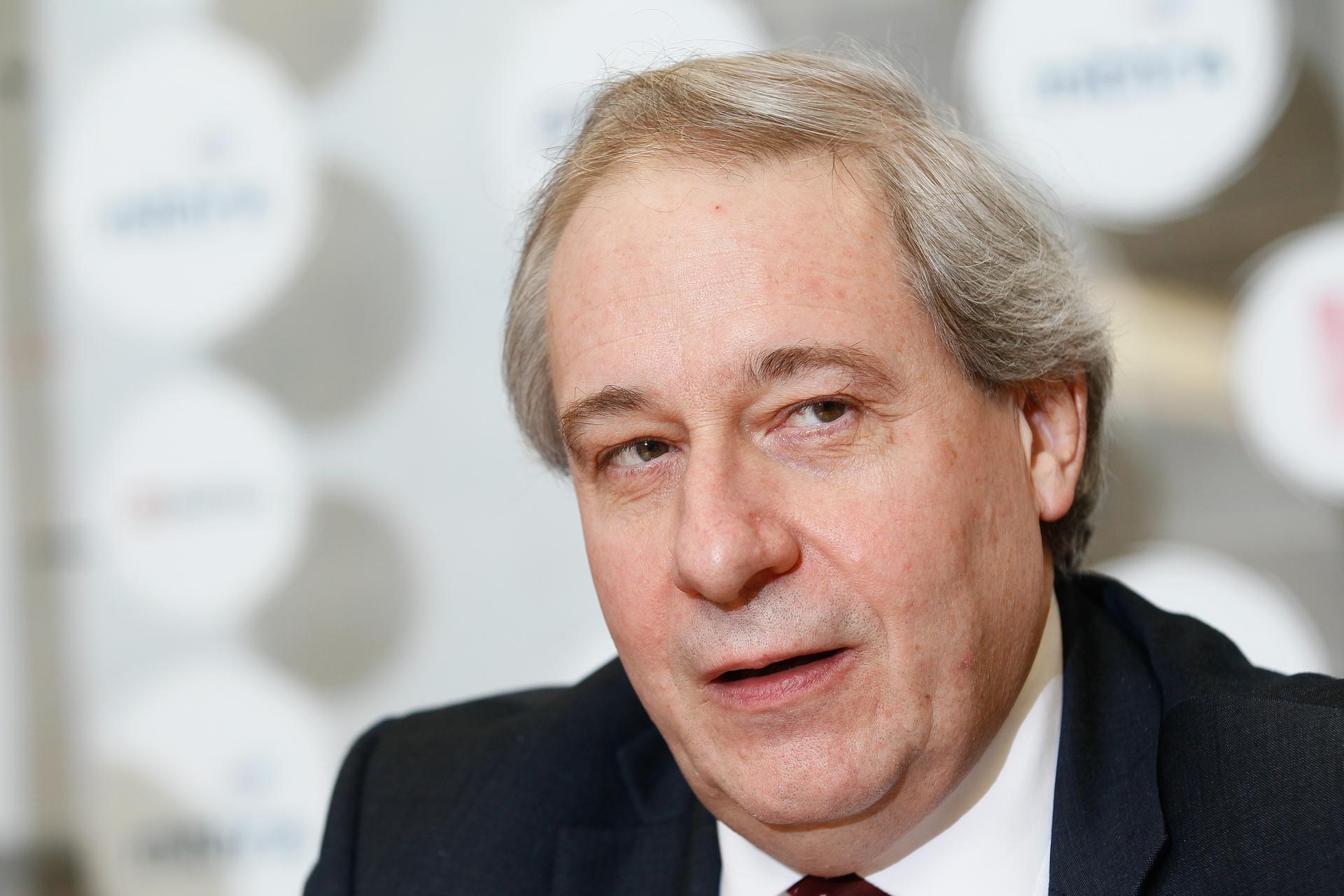 Castors Braine's chairman Jacques Platieau pictured during a press conference of Castors Braine women's basketball team, Thursday 04 February 2016, in Braine-L'Alleud. BELGA PHOTO BRUNO FAHY