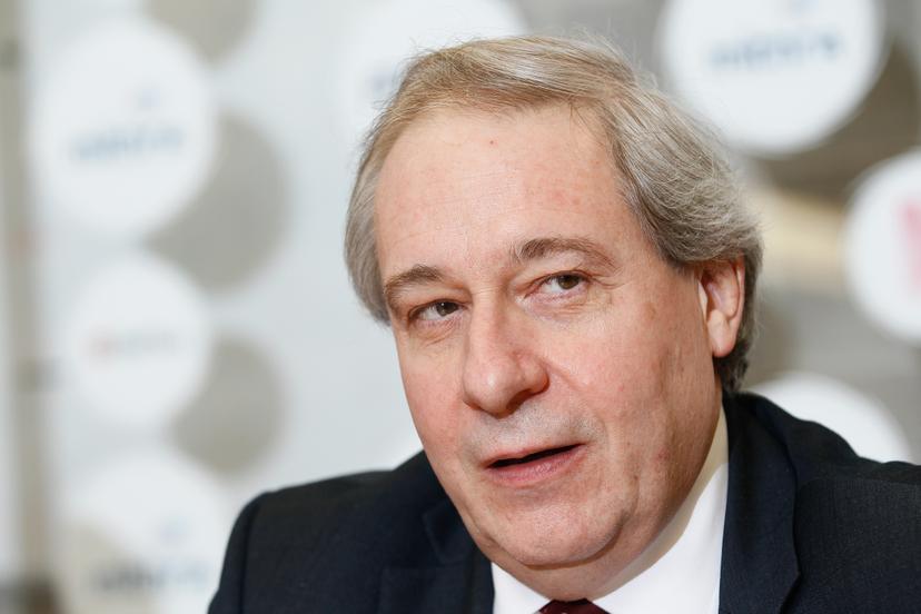 Castors Braine's chairman Jacques Platieau pictured during a press conference of Castors Braine women's basketball team, Thursday 04 February 2016, in Braine-L'Alleud. BELGA PHOTO BRUNO FAHY