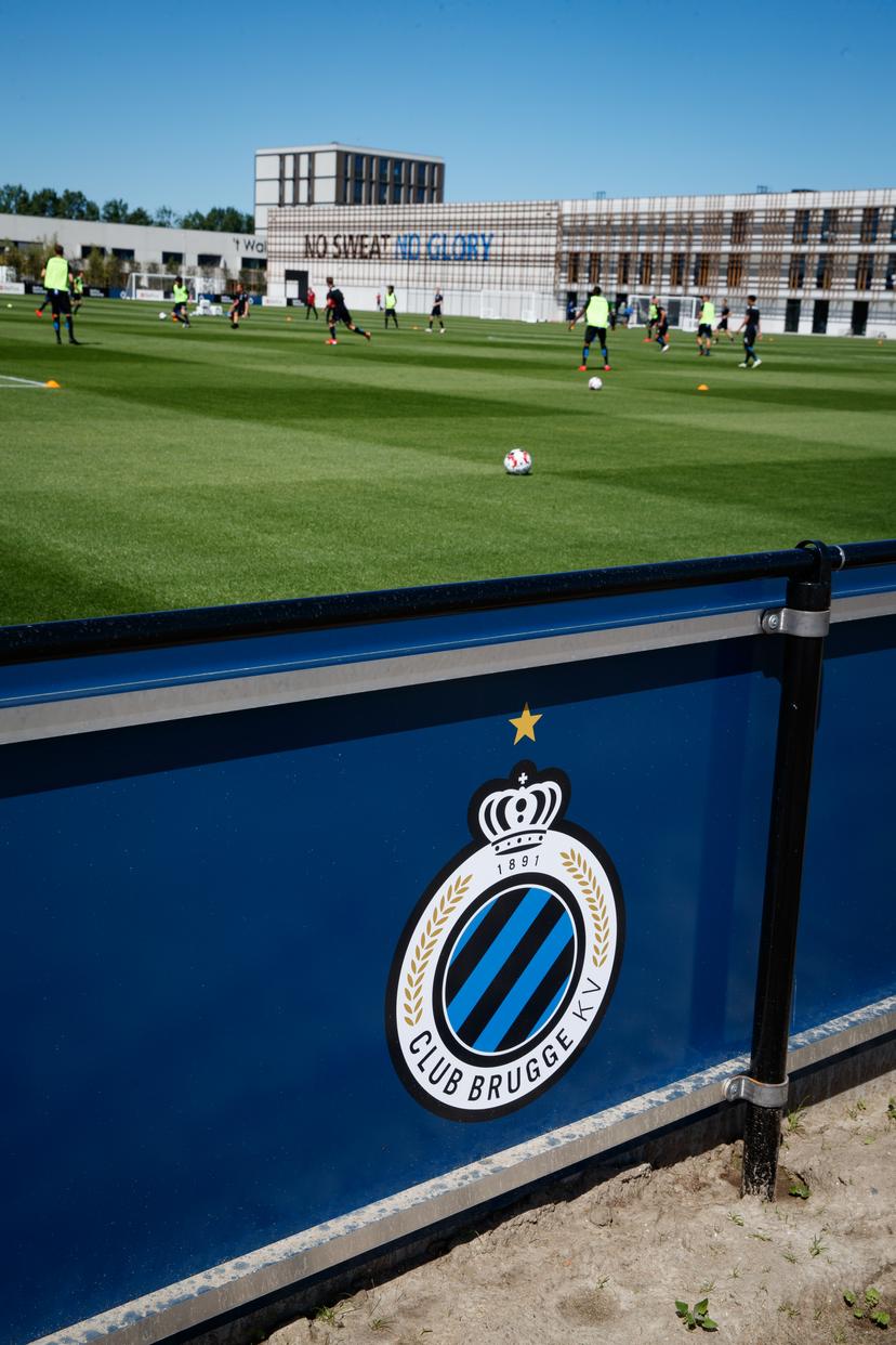 Illustration picture shows the logo of the club, during a training session of Belgian soccer team Club Brugge, Friday 21 June 2019 in Westkapelle, in preparation of the upcoming 2019-2020 Jupiler Pro League season. BELGA PHOTO KURT DESPLENTER