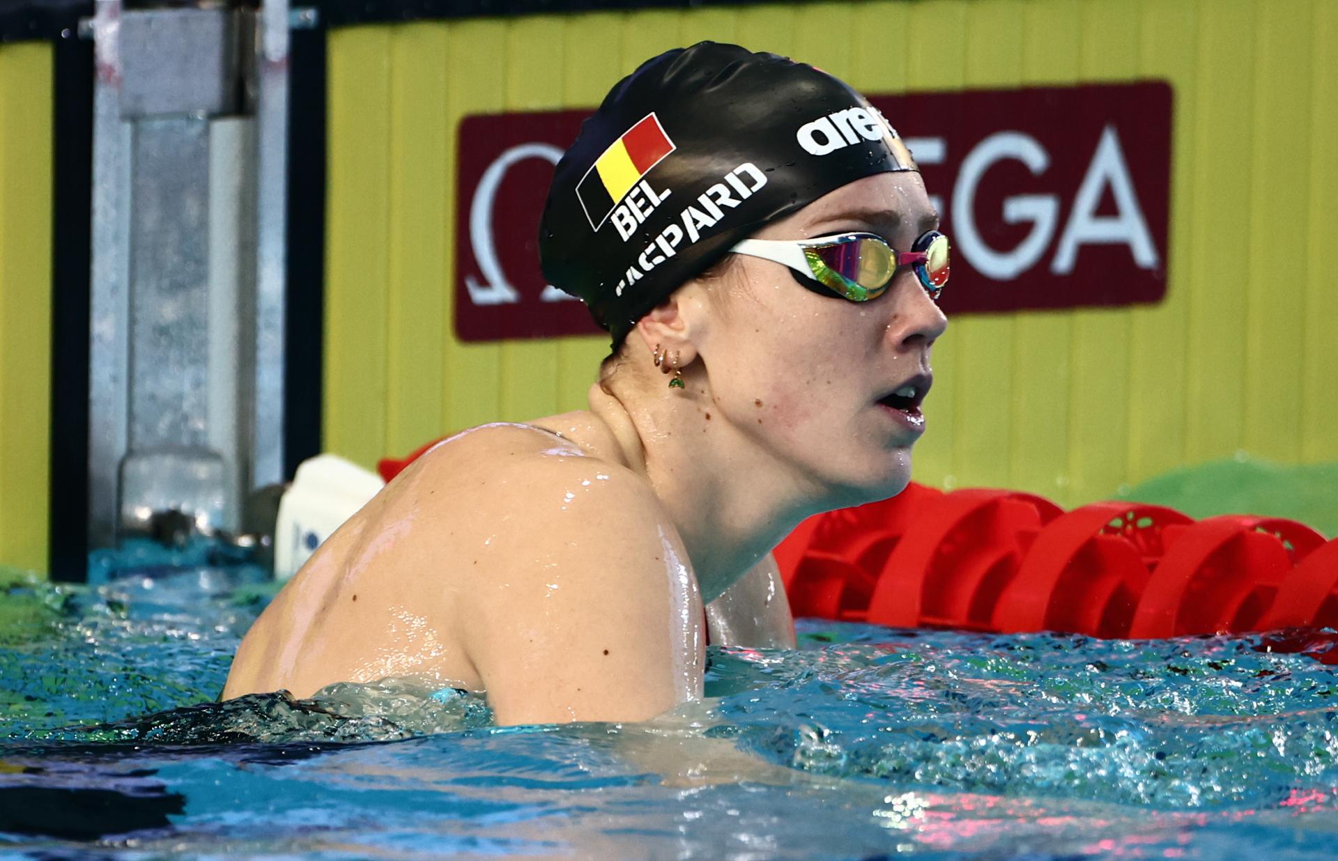 Belgian Florine Gaspard pictured during the Women's 50m Breaststroke at the European Aquatics Short Course Swimming Championships in Lublin, Poland, on Saturday 06 December 2025. BELGA PHOTO NIKOLA KRSTIC