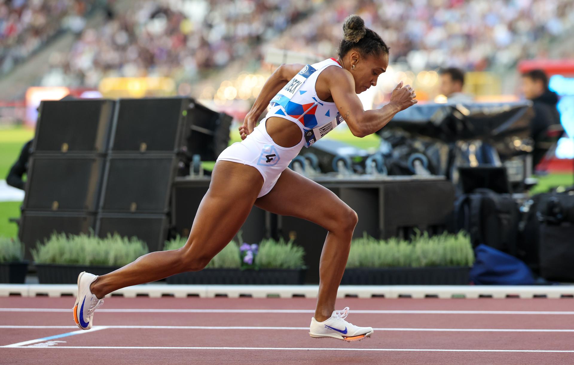 Belgian Naomi Van den Broeck pictured during the 49th edition of the Memorial Van Damme Diamond League athletics event in Brussels, Friday 22 August 2025. BELGA PHOTO VIRGINIE LEFOUR