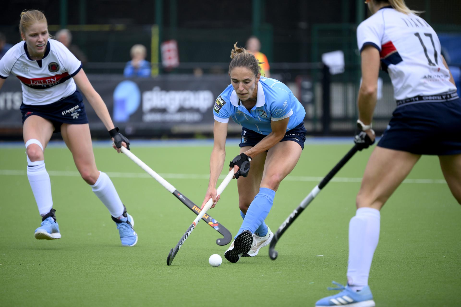 Braxgata's Judith Vandermeiren pictured during a hockey game between Braxgata and Dragons, Saturday 17 May 2025 in Boom, in the semi-finals of the playoffs in the Belgian Hockey League women during the 2024-2025 season. BELGA PHOTO JOHN THYS