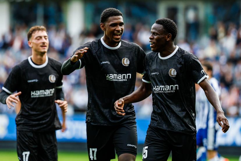 Gent's Hyllarion Goore celebrates after scoring during a game between Swedish IFK Goteborg and Belgian KAA Gent, in Goteborg, Sweden, on Thursday 6th August 2026, a first leg game in the third qualifying round of the UEFA Conference League competition. BELGA PHOTO NICKLAS ELMRIN - BENELUX ONLY