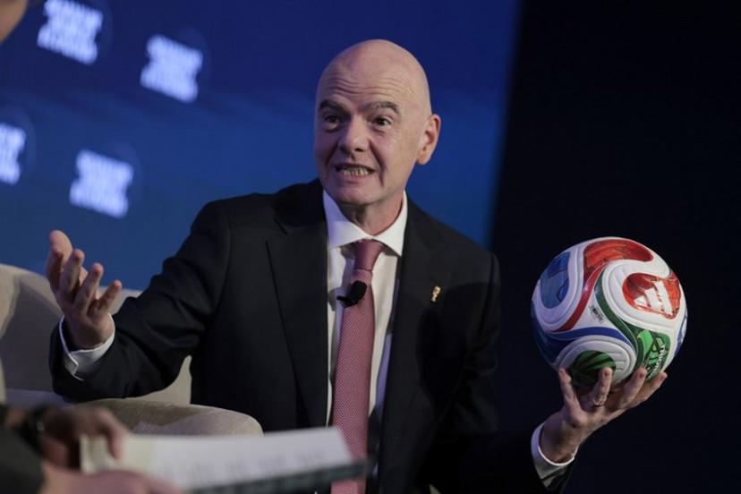 FIFA President Gianni Infantino speaks during the 2026 Semafor World Economy conference in Washington, DC, on April 15, 2026.  Kent NISHIMURA / AFP
