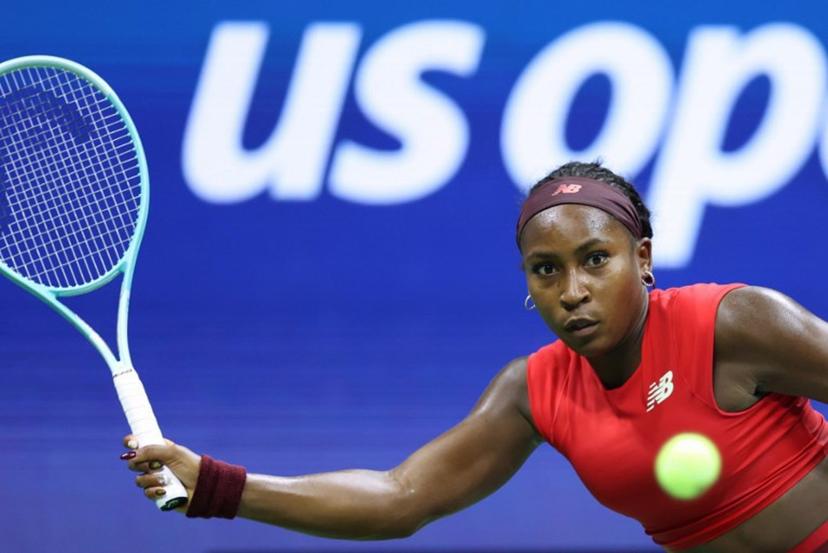 USA's Coco Gauff returns the ball to Australia's Ajla Tomljanovic during their women's singles first round tennis match on day three of the US Open tennis tournament at the USTA Billie Jean King National Tennis Center in New York City, on August 26, 2025.  CHARLY TRIBALLEAU / AFP