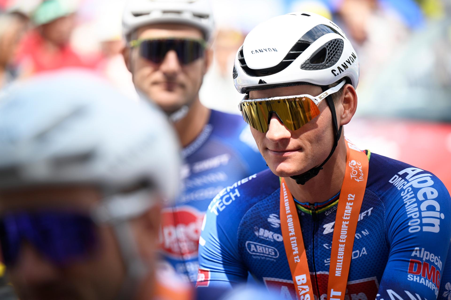 Dutch Mathieu van der Poel of Alpecin-Premier Tech pictured before the start of stage 13 of the 2026 Tour de France cycling race, a stage of 205km from Dole to Belfort, on Friday 17 July 2026. The 113th edition of the Tour de France starts on Saturday 4 July in Barcelona, Spain, and will finish in Paris, France on the 26th of July. BELGA PHOTO JASPER JACOBS