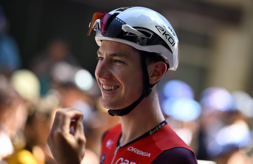 Belgian Jenno Berckmoes of Lotto Cycling Team pictured at the start of stage nine of the 2025 Tour de France cycling, from Chinon to Chateauroux (170 km), on Sunday 13 July 2025 in France. The 112th edition of the Tour de France starts on Saturday 5 July in Lille, France, and will finish in Paris, France on the 27th of July. BELGA PHOTO JASPER JACOBS