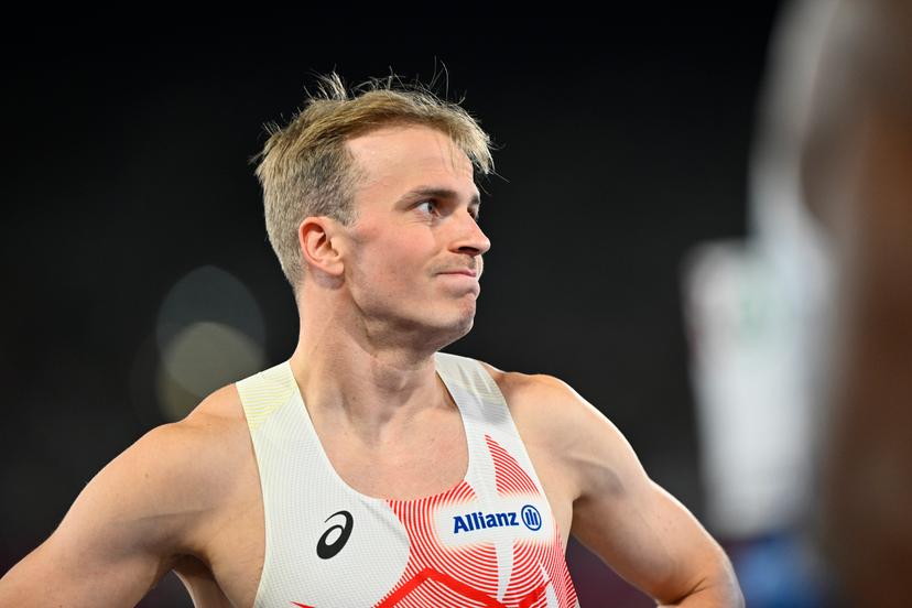 Belgian athlete Simon Verherstraeten after finishing 8th with an injury in the men's final of the 100m event  on the second day of the European Athletics Championships (August 10-18) in Birmingham, United Kingdom, on Tuesday 11 August 2026. BELGA PHOTO ERIC LALMAND
