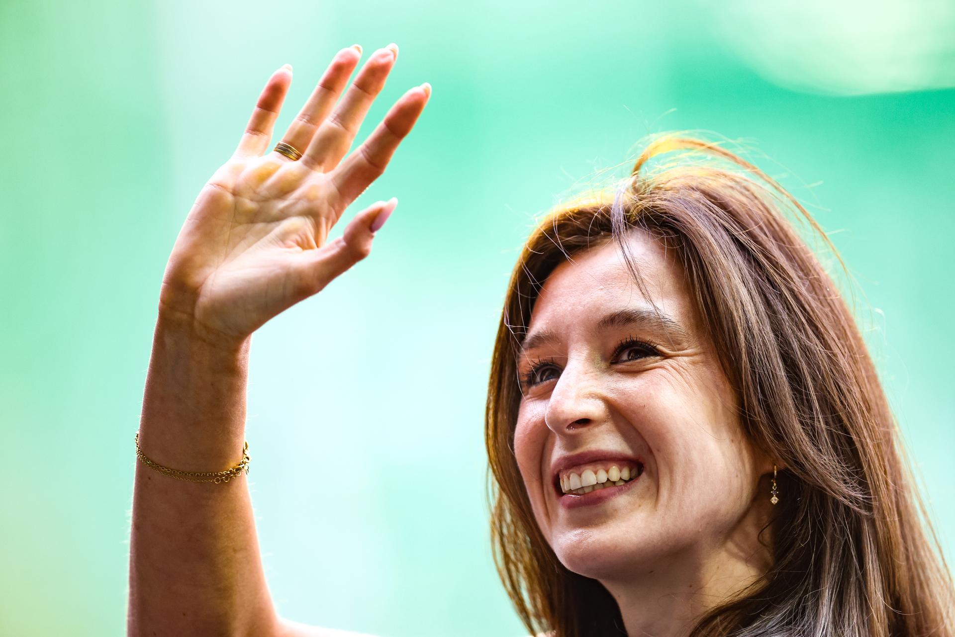 Gymnast Nina Derwael pictured during the 49th edition of the Memorial Van Damme Diamond League athletics event in Brussels, Friday 22 August 2025. BELGA PHOTO BRUNO FAHY