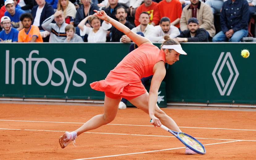 Belgian Elise Mertens pictured in action during a match between French Boisson and Belgian Mertens in the first round of the Women's Singles at the Roland Garros French Open tennis tournament, in Paris, France, Tuesday 27 May 2025. This year's tournament takes place from 25 May to 08 June. BELGA PHOTO BENOIT DOPPAGNE