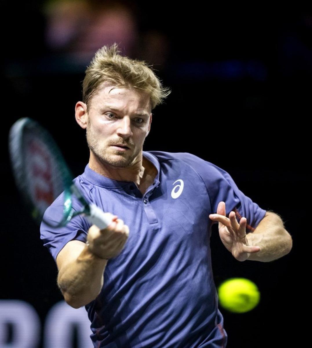 Belgium's David Goffin returns a shot to Australia's Alex de Minaur on the second day of the ATP500 Rotterdam Open tennis tournament at the Ahoy venue in Rotterdam, on February 4, 2025.  Sander Koning / ANP / AFP