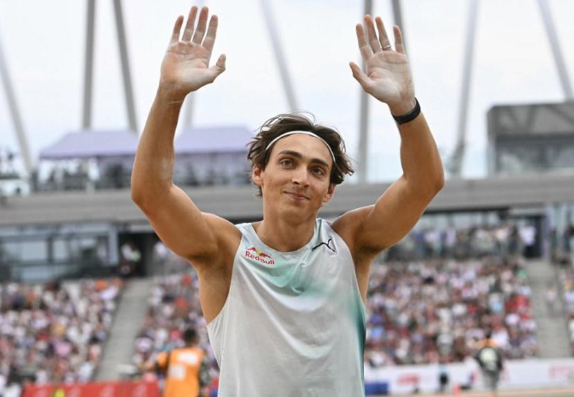 Sweden's Armand Duplantis reacts after competing during the men's pole Vault competition of the Gyulai Istvan Memorial Athletics Grand Prix in Budapest, Hungary on July 14, 2026.  Attila KISBENEDEK / AFP