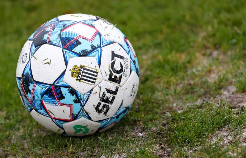 Illustration picture shows a ball during a training session of Belgian soccer team Sporting Charleroi, Wednesday 19 January 2022 in Charleroi. BELGA PHOTO VIRGINIE LEFOUR