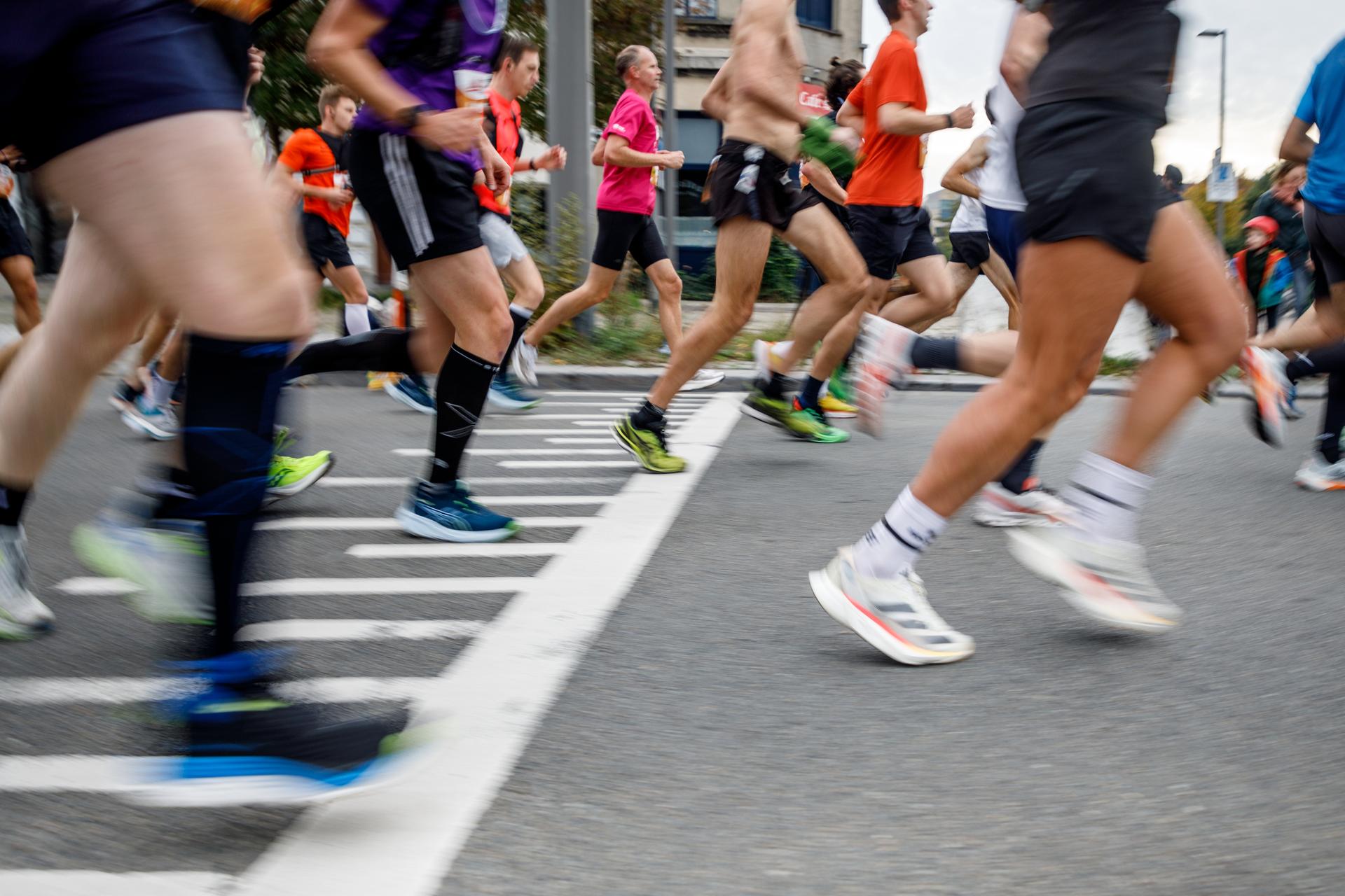 Illustration picture taken during the marathon race at the Antwerp Marathon running event, in Antwerp, Sunday 20 October 2024. BELGA PHOTO HATIM KAGHAT