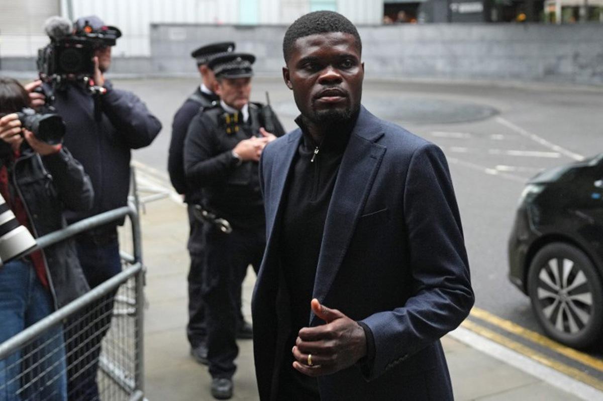 Former Arsenal Ghanaian footballer Thomas Partey arrives at Southwark Crown Court in London on September 17, 2025. The 32-year-old Ghana international has been charged with five counts of rape against two women and one count of sexual assault against a third woman. The alleged offences took place between 2021 and 2022, when he was an Arsenal player.  CARLOS JASSO / AFP