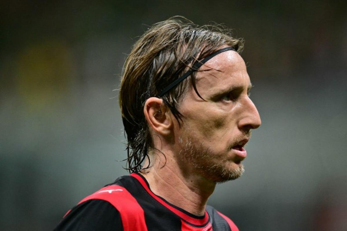 AC Milan's Croatian midfielder #14 Luka Modric looks on during the Italian Serie A football match between AC Milan and Venezia FC at San Siro stadium in Milan, northern Italy, on August 28, 2026.  Stefano RELLANDINI / AFP