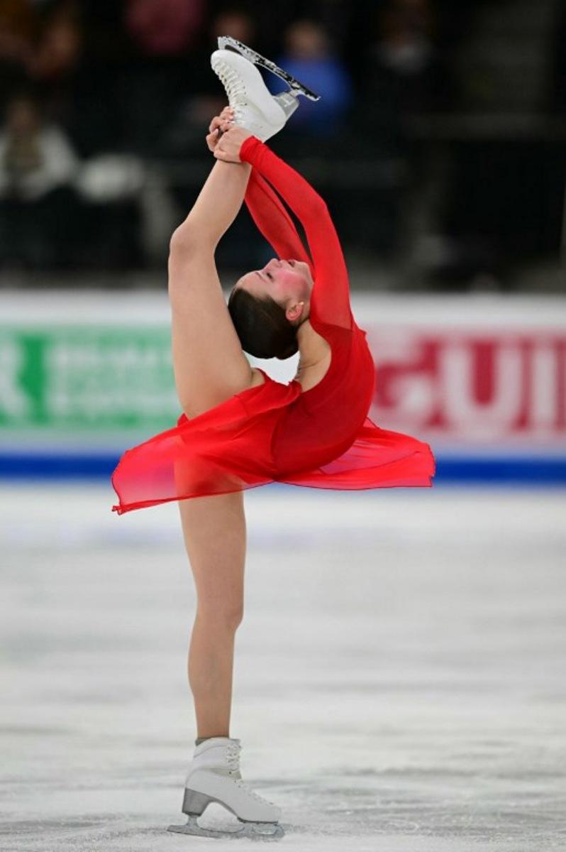 Belgium's Nina Pinzarrone competes during the women's Free Skating event of the ISU Figure Skating European Championships in Tallinn, Estonia on January 31, 2025.  Daniel MIHAILESCU / AFP