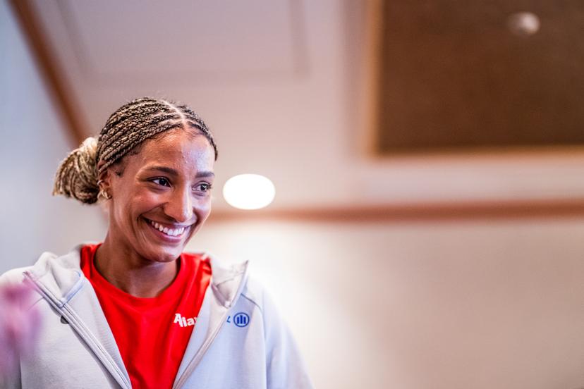 Belgian Nafissatou Nafi Thiam pictured during a press conference at the World Athletics Championships in Tokyo, Japan, on Tuesday 16 September 2025. The outdoor Worlds are taking place from 13 to 21 September. BELGA PHOTO JASPER JACOBS