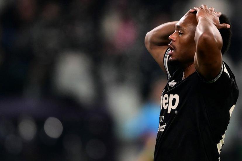 Juventus' Belgian forward #20 Lois Openda reacts during the Italian Serie A football match between Juventus and Lecce at the Allianz Stadium in Turin on January 3, 2026.  MARCO BERTORELLO / AFP