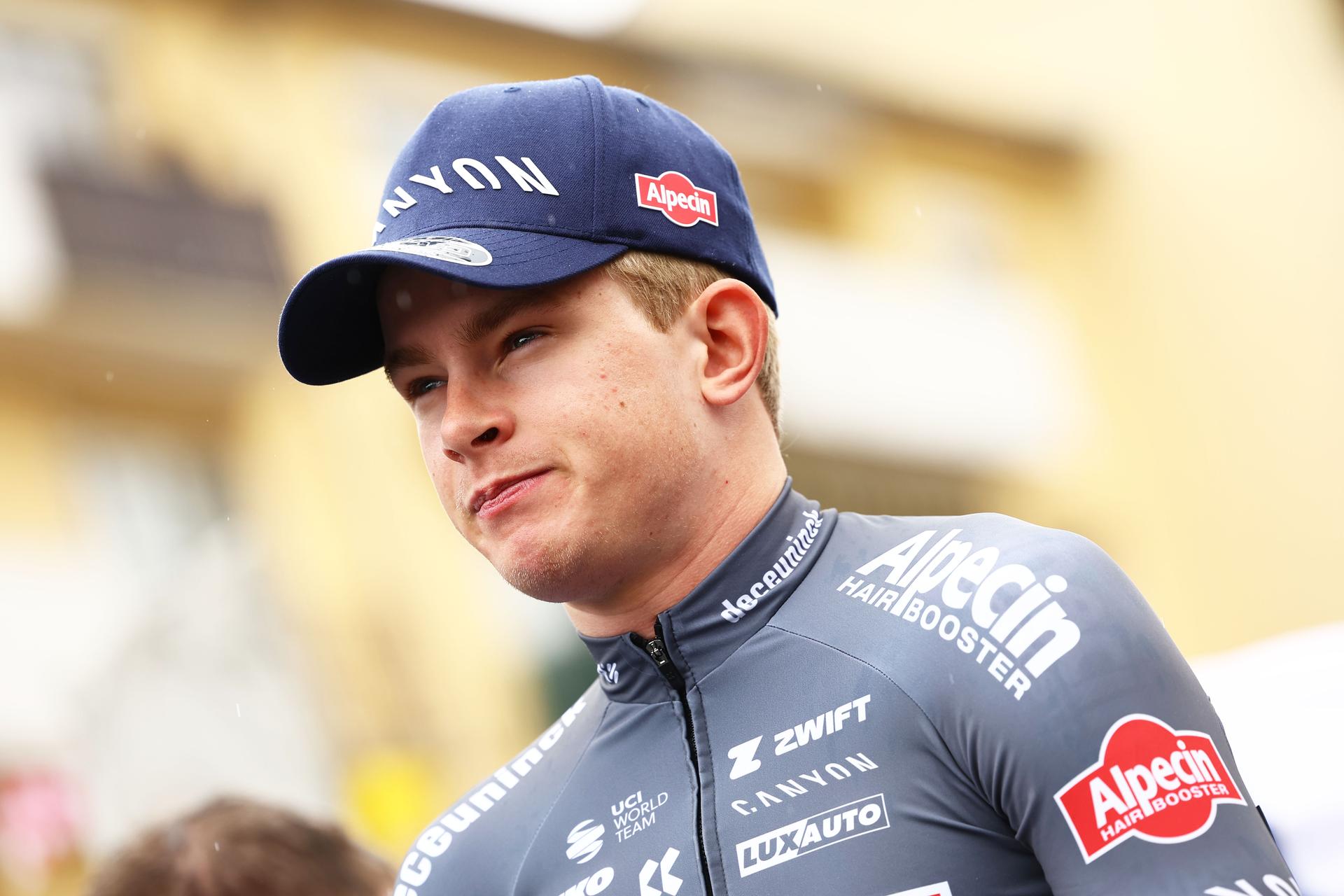 Dutch Tibor Del Grosso of Alpecin-Deceuninck pictured at the start of stage two of the 83th edition of the Paris-Nice cycling race, from Montesson to Bellegarde (183,9 km) in France, Monday 10 March 2025. BELGA PHOTO DAVID PINTENS