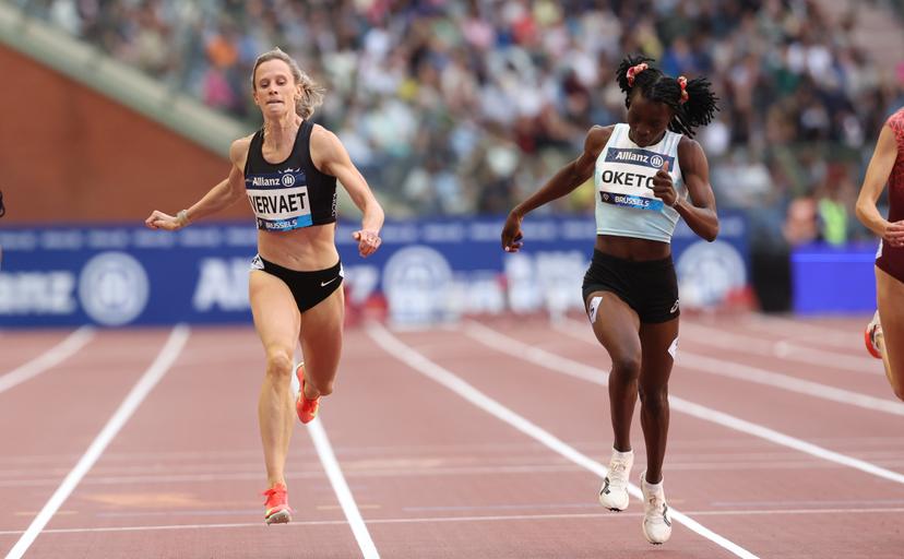 Belgian Imke Vervaet pictured in action during the 49th edition of the Memorial Van Damme Diamond League athletics event in Brussels, Friday 22 August 2025. BELGA PHOTO VIRGINIE LEFOUR