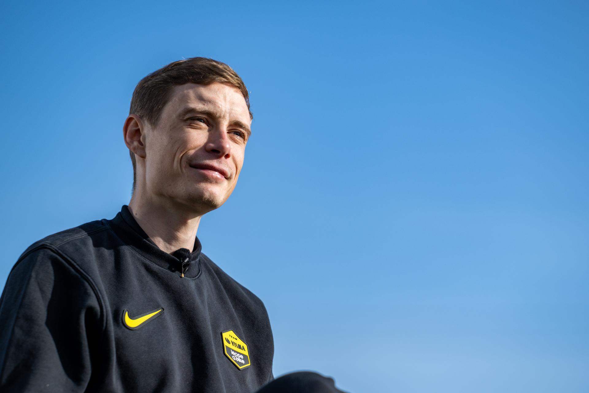 Danish Jonas Vingegaard Hansen of Team Visma-Lease a Bike pictured during the team presentation of the Team Visma-Lease a Bike cycling team in Alicante, Spain, Tuesday 13 January 2026. BELGA PHOTO DAVID PINTENS