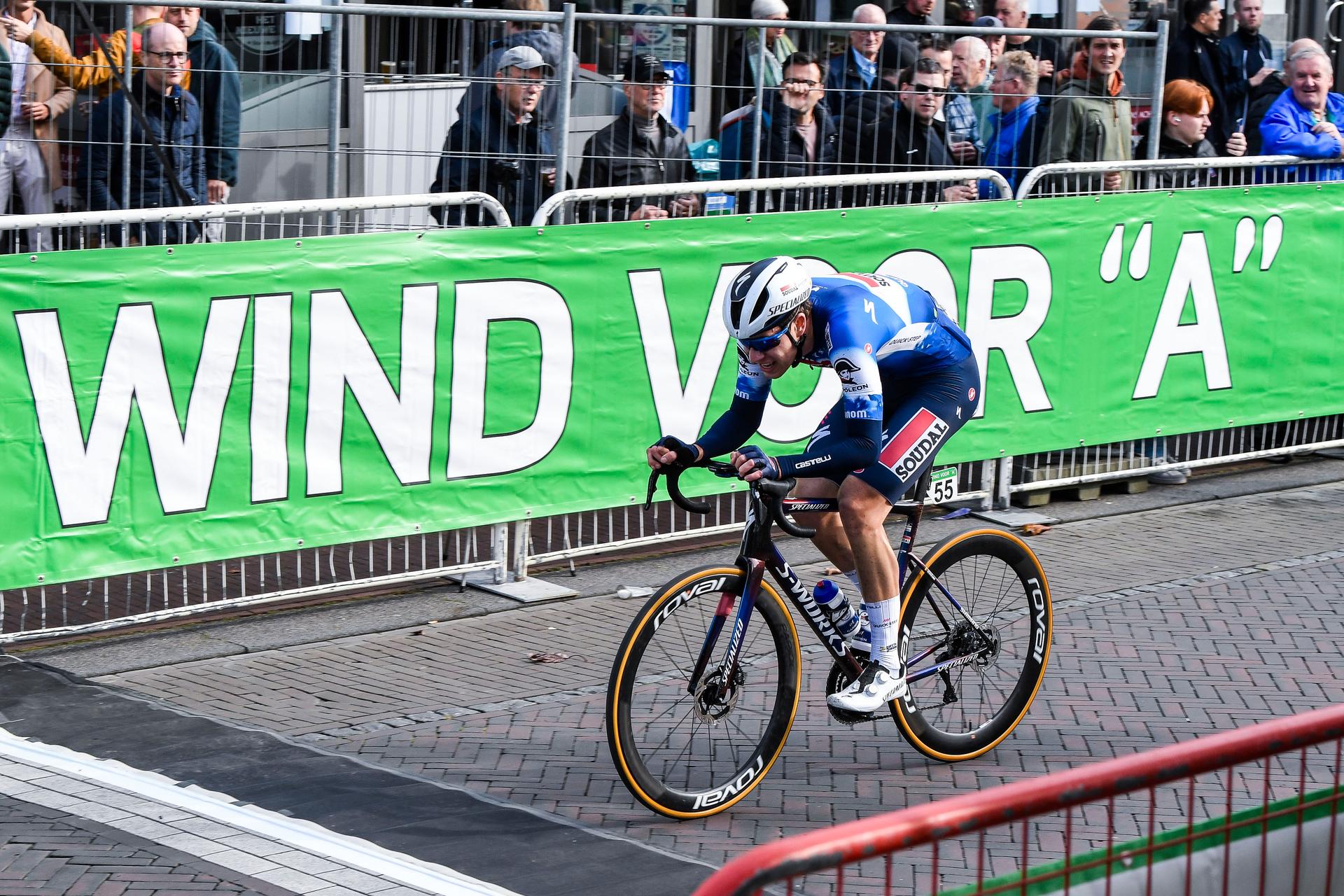 Belgian Jonathan Vervenne of Soudal Quick-Step Devo Team pictured in action during the 2024 edition of the 'Nationale Sluitingsprijs' one day cycling race in Putte-Kapellen, Kapellen on Tuesday 15 October 2024. BELGA PHOTO GOYVAERTS