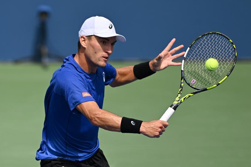 Belgian Raphael Collignon pictured in action during a tennis match against Czech Lehecka, in the third round of the men's singles of the 2025 US Open Grand Slam tennis tournament in New York City, USA, Friday 29 August 2025. BELGA PHOTO TONY BEHAR