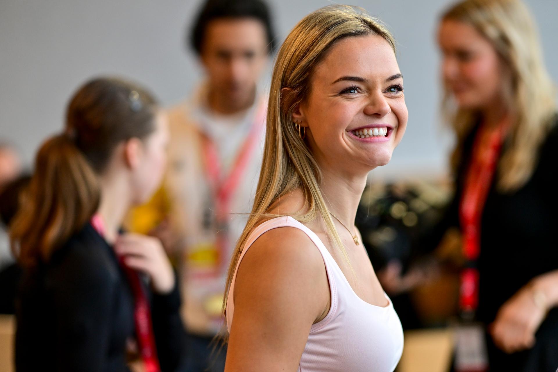 Belgian figure skater Loena Hendrickx pictured ahead of the presentation of the official Belgian outfit of 'Team Belgium' for the Milano Cortina 2026 Olympic and Paralympic Games, at the gala event 'Styled to the Winter Games' of the BOIC-COIB Belgian olympic committee, Thursday 16 October 2025, in Zaventem. BELGA PHOTO DIRK WAEM