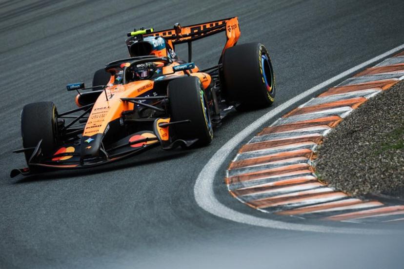 McLaren's British driver Lando Norris drives during the sprint race ahead of the Formula One Dutch Grand Prix at The Circuit Zandvoort, western Netherlands, on August 22, 2026.  SIMON WOHLFAHRT / AFP