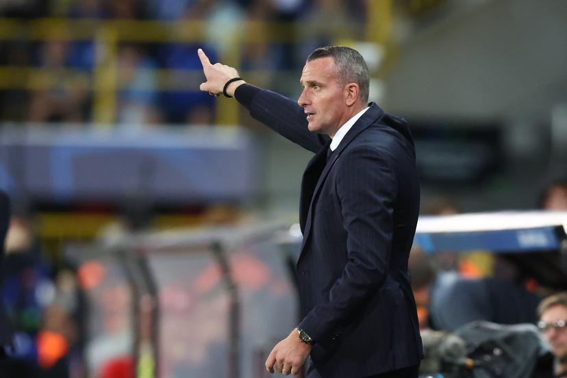 Club's head coach Nicky Hayen pictured during a soccer game between Belgian Club Brugge KV and French AS Monaco, in Brugge on Thursday 18 September 2025, on the opening day of the League phase of the UEFA Champions League tournament. BELGA PHOTO BRUNO FAHY