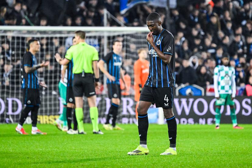 Club's Joel Ordonez leaves the field after receiving a red card during a soccer match between Club Brugge and Raal La Louviere, Friday 16 January 2026 in Brugge, on day 21 (out of 30) of the 2025-2026 'Jupiler Pro League' first division of the Belgian championship. BELGA PHOTO TOM GOYVAERTS