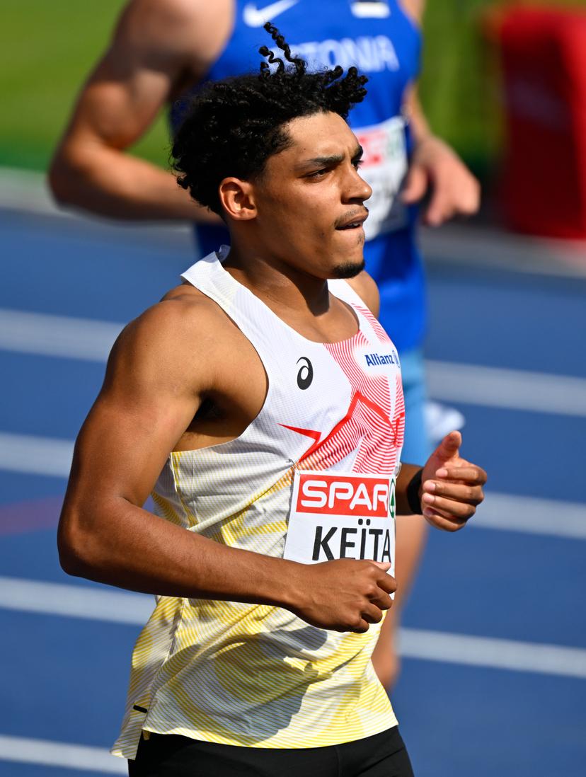 Belgian Dai Keita  pictured during the 110m hurdles race of the men's decathlon competition, at the European Athletics Championships (August 10-18) in Birmingham, United Kingdom, on Thursday 13 August 2026. BELGA PHOTO ERIC LALMAND