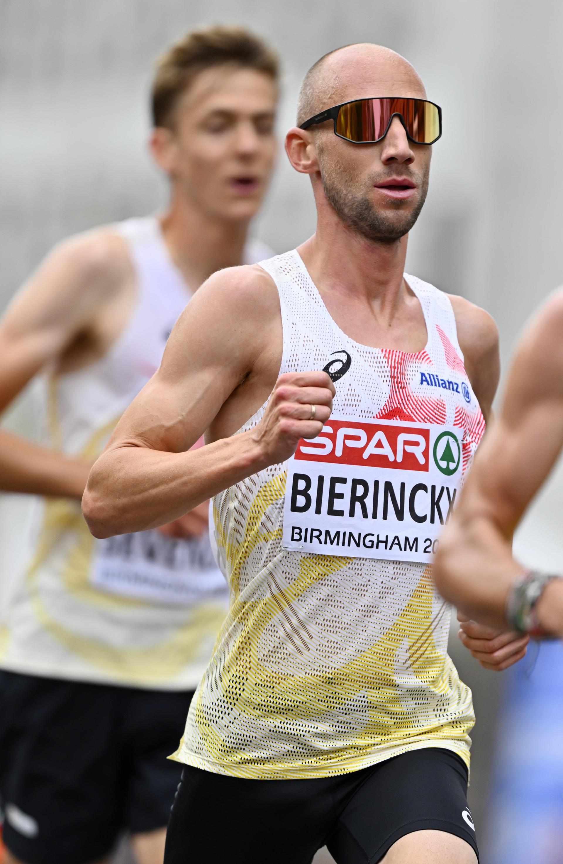 Belgian athlete Vincent Bierinckx pictured in action during the men marathon on the last day of the European Athletics Championships (August 10-18) in Birmingham, United Kingdom, on Sunday 16 August 2026. BELGA PHOTO ERIC LALMAND